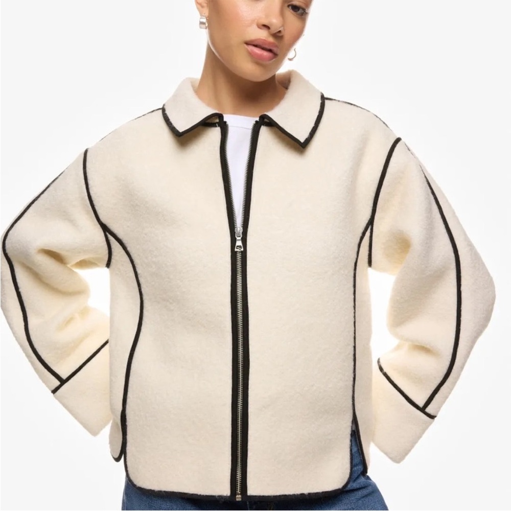 Modern Citizen Madison  Cream Bomber Jacket